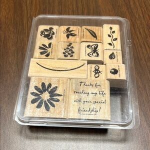 Stampin' Up! Watercolor‎ Garden Wood Rubber Stamp Set, new